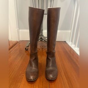 Brown Leather Knee-High Boots